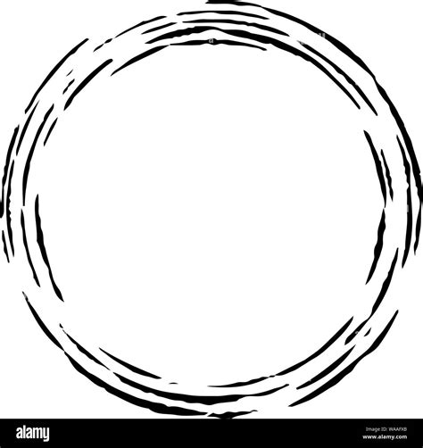 This Is A Illustration Of Hand Drawn Brushstroke Circle Stock Vector