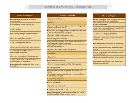 Earthquake Emergency Response Plan Template | MyDraw