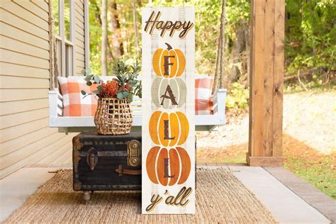 In Happy Fall Y All Wooden Porch Sign Seasonal Front Door Decor For