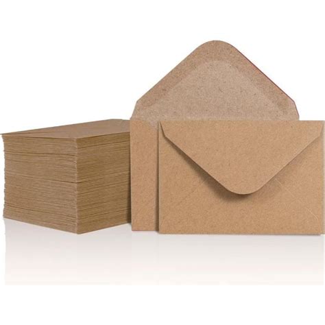 Lot De 100 Mini Enveloppes En Papier Kraft Pour Cartes De Visite