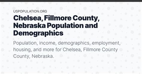 Chelsea, Fillmore County, Nebraska Population | Income, Demographics ...