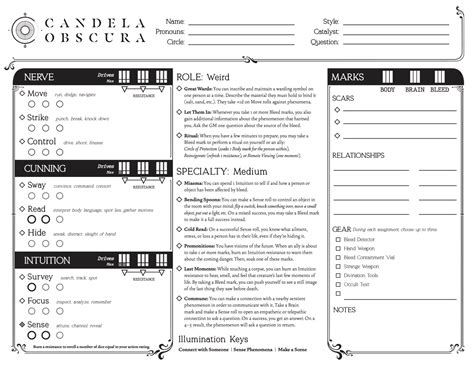 Candela Obscura Character Sheets Sneak Peek Darrington Press