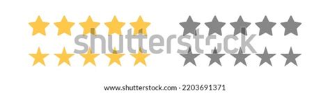 Five Star Golden Stars Set Review Stock Vector Royalty Free