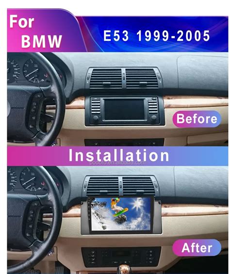 Moldura 9 rádio android BMW x5 E53 de 99 a 2005 cabos e CANBUS Rio