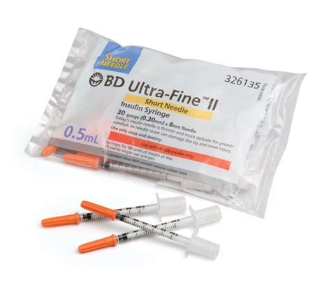 Bd Ultra Fine Insulin Syringe 03ml 29g X 127mm Box100