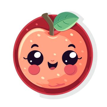 Cute Cute Apple Icon Vector Illustration Clipart, Sticker Design With ...