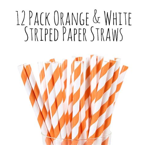 Orange Paper Straws Etsy