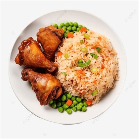 Fried Rice And Fried Chicken Meal Dinner Food Png Transparent Image