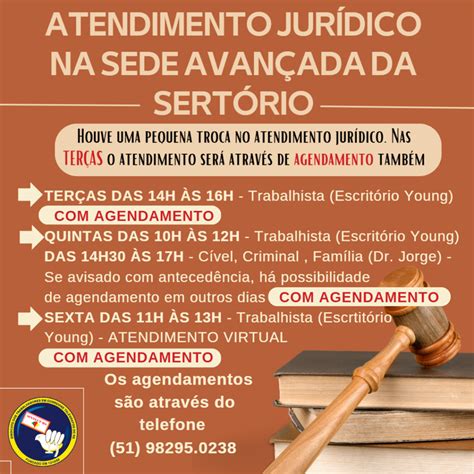 Confira Os Atendimento Do Jur Dico Do Sintect Rs Sintect Rs