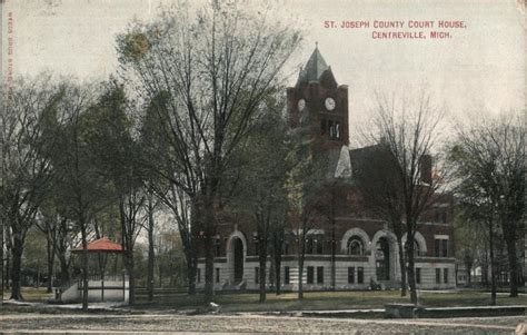 St Joseph County Courthouse Centreville Mi Postcard