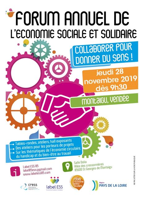 Forum annuel de l Économie Sociale et Solidaire 2019 Montaigu Vendée