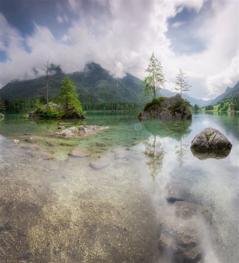 View Of Hintersee Lake In Berchtesgaden National Park Bavarian Alps