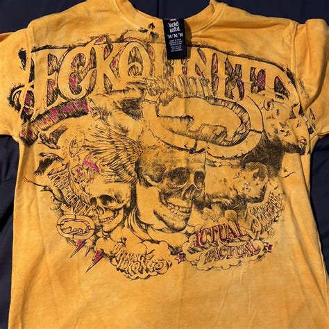 Ecko Unltd Mens Yellow And Black T Shirt Depop