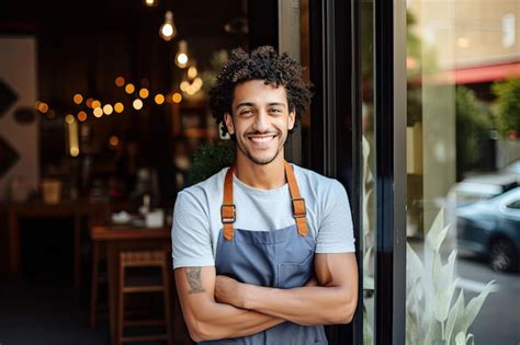 Premium AI Image Portrait Of Successful Small Business Owner Standing