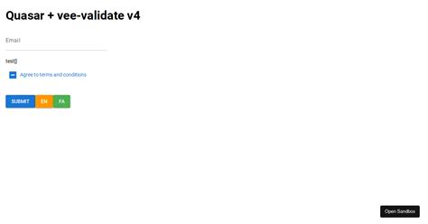 Vee Validate V4 With Quasar Framework Forked Codesandbox