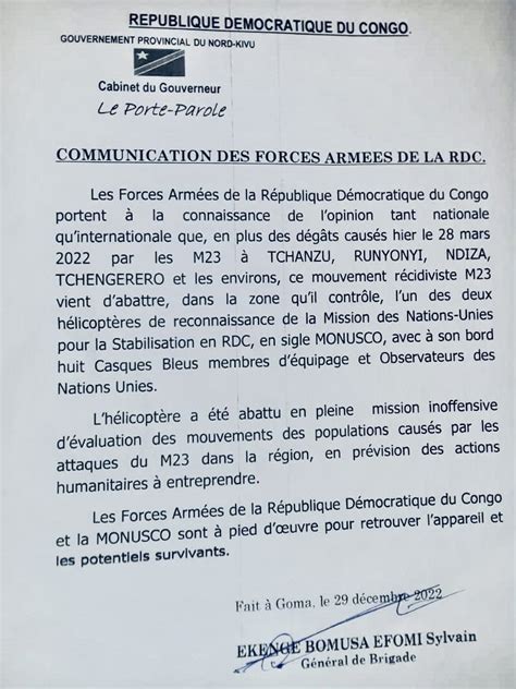 Christophe RIGAUD on Twitter RDC Larmée congolaise accuse le M23