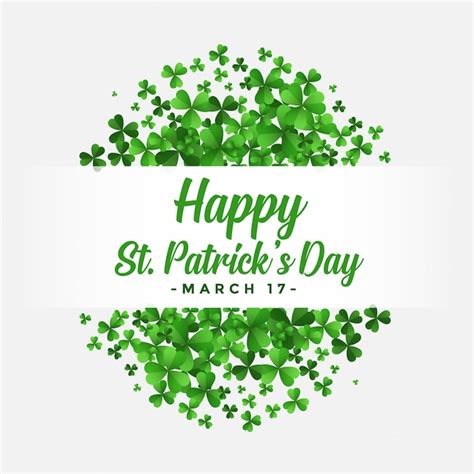 Free Vector St Patricks Day Background With Clover Leaves