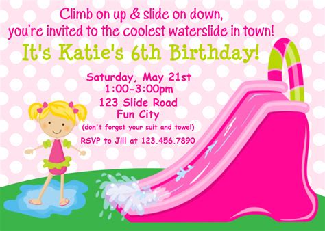 Water Slide Birthday Party Invitations Dolanpedia Invitations Ideas