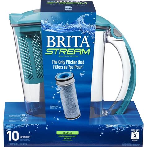 Brita Stream 10 Cup Blue Water Filter Pitcher At