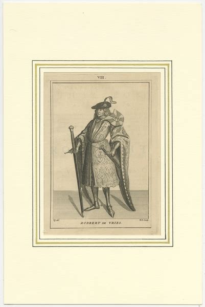 Antique Print Of Robrecht I De Fries By Langendijk Fries