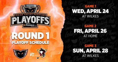 Rally The Valley Phantoms Announce Playoff Schedule Lehigh Valley