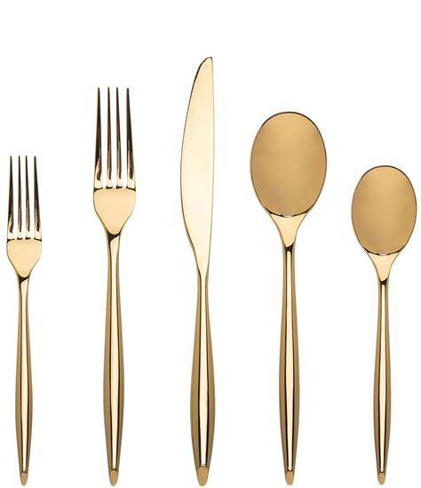 Godinger Milano Gold Piece Stainless Steel Flatware Set Service For