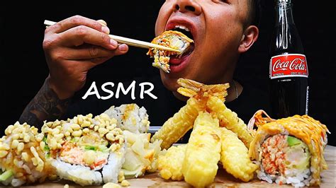 SUSHI ROLLS SHRIMP TEMPURA TRADER JOES ASMR YouTube