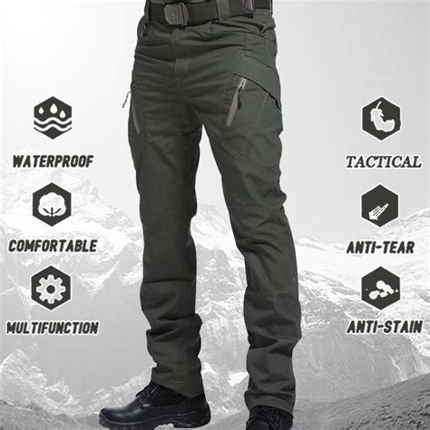 Men Cargo Pants Ix9 Tactical Pants Waterproof Swat Solid Color Combat Trousers S 3xl Shopee