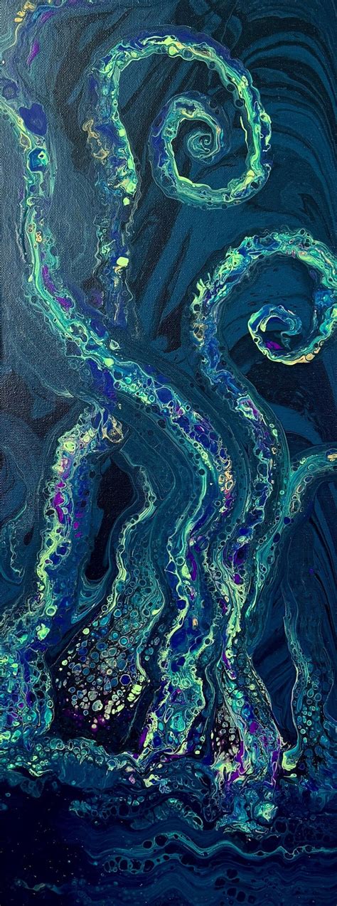 What Lies Beneath Beautiful Original Acrylic Painting Blues Greens