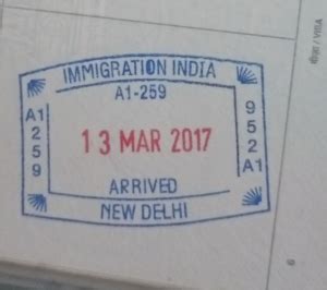 Entry And Exit Passport Stamps Issued Delhi Airport India India