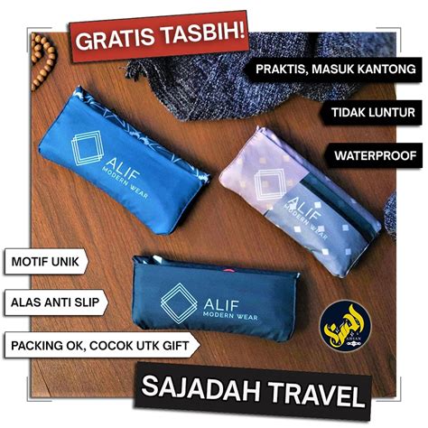 Jual Sajadah Travel Saku Lipat Anti Slip Waterproof Sajadah Alif