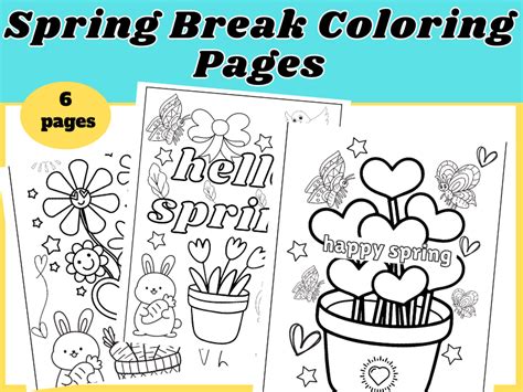 Spring Break Coloring Pages Teaching Resources