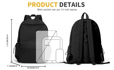 Amazon Vecave School Backpack Black Waterproof Bookbag Casual