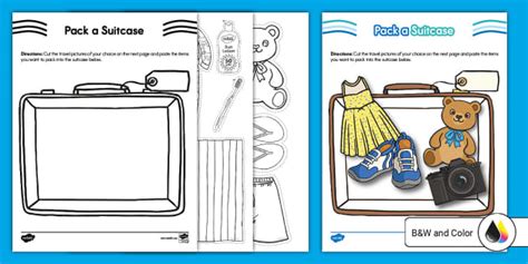 Airport Dramatic Play Pack A Suitcase Cut And Paste Activity