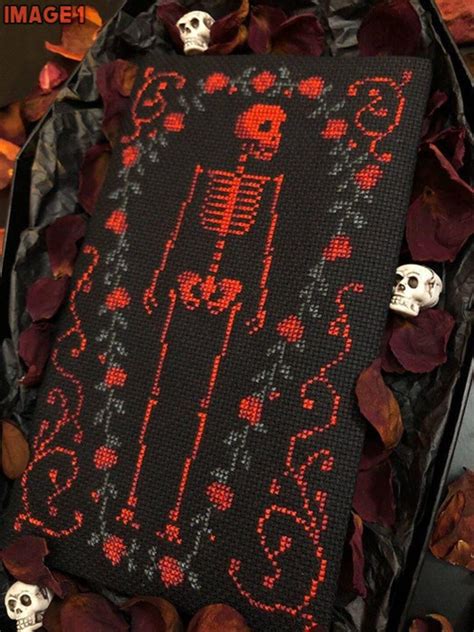Sanguine Sleeper Vampire Skeleton Gothic Cross Stitch Pattern Goth