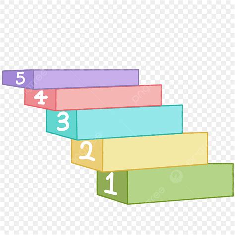 Colorful Stairs Clipart Vector, Creative Color Block Stairs ...