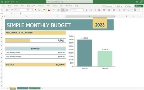 Simple Monthly Budget For Excel Tiller