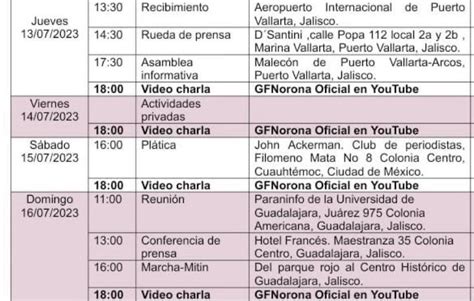 Fernández Noroña on Twitter Les comparto mi agenda