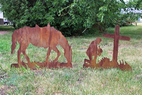 Metal Praying Cowboy Yard Art, One to Three Piece Set up to 64 Inches Wide - Etsy