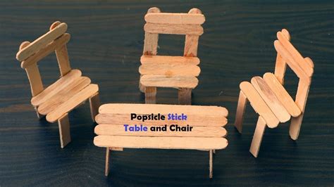 How To Make Table And Chair Using The Popsicle Stick Popsicle Sticks Popsicle Stick Houses