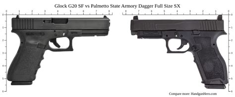 Glock G20 Sf Vs Palmetto State Armory Dagger Full Size Sx Size