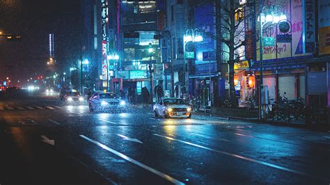 Fondos de Pantalla Japón Lluvia datsun Calle Noche Ciudades descargar