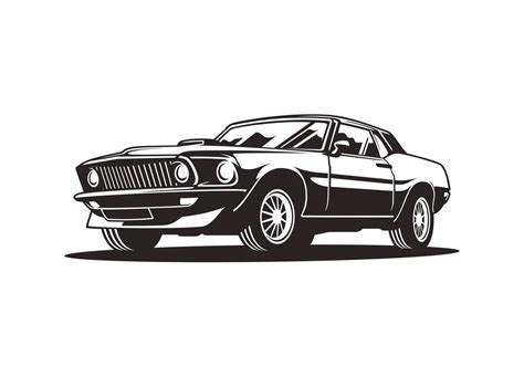 Classic Car Illustration. American Muscle Car 5081938 Vector Art at ...