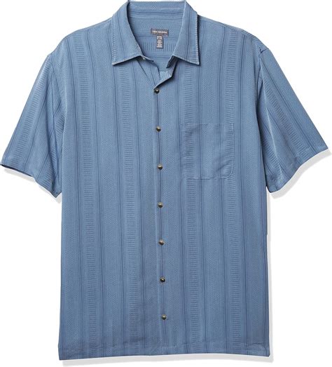 Van Heusen Mens Air Short Sleeve Button Down Poly Rayon Stripe Shirt Forever Blue 4x Large