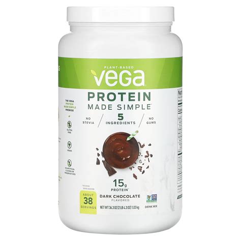 Vega Plant Based Protein Made Simple Dark Chocolate 2 Lb 43 Oz 1