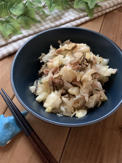 ツナと塩昆布のうまみ最強♡キャベツとツナの塩昆布ナムル【簡単 時短 節約 副菜 おつまみ】 シェルファcook