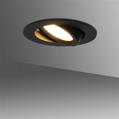 8x Dimmable LED Downlights Rome Black Tiltable 2700K IP44