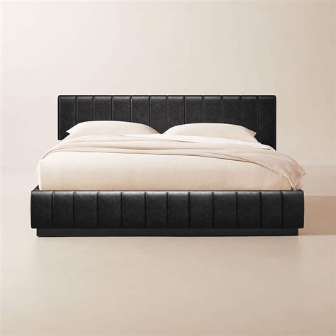 Forte Bello Black Leather King Black Bed Cb2 Black Bedding Leather
