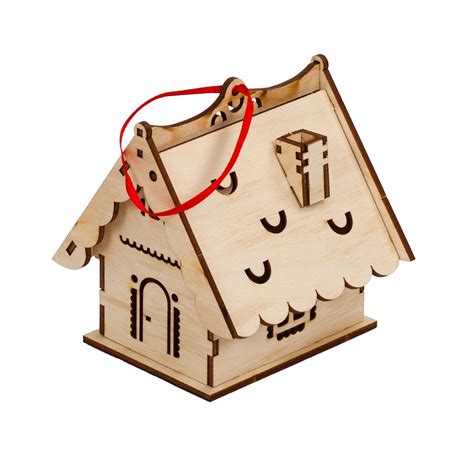 Laser Cut Christmas Wooden House Free Vector Arabic Cnc