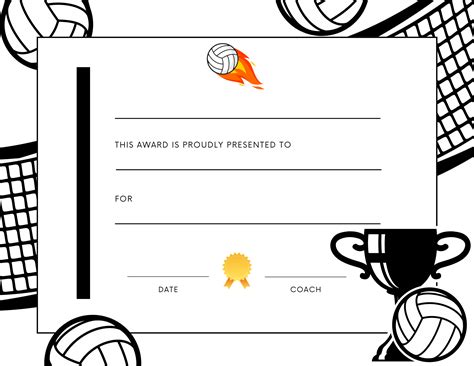 Volleyball Certificate Templates